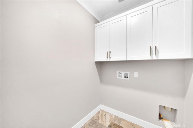 249 Chorus, Irvine, CA 92618 - laundry area with ornamental molding, washer hookup, cabinet space, and baseboards