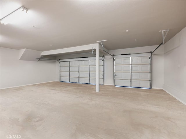 garage with baseboards