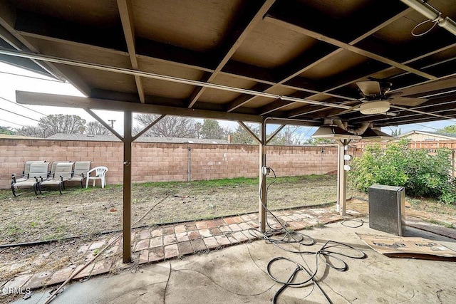 view of patio / terrace with ceiling fan