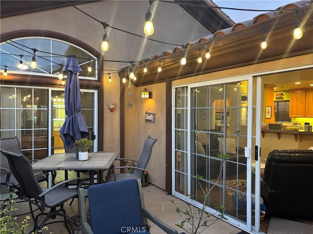 view of patio with outdoor dining space