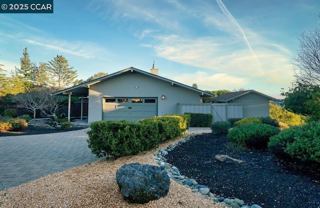 view of home's exterior with a garage