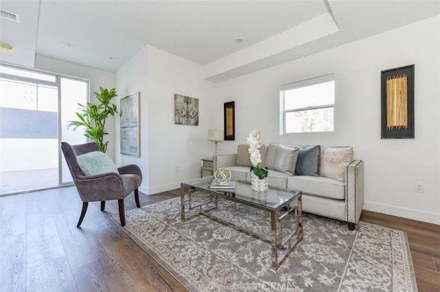 living room with wood-type flooring