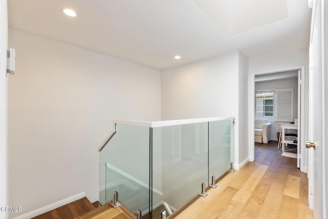 hall featuring light hardwood / wood-style flooring