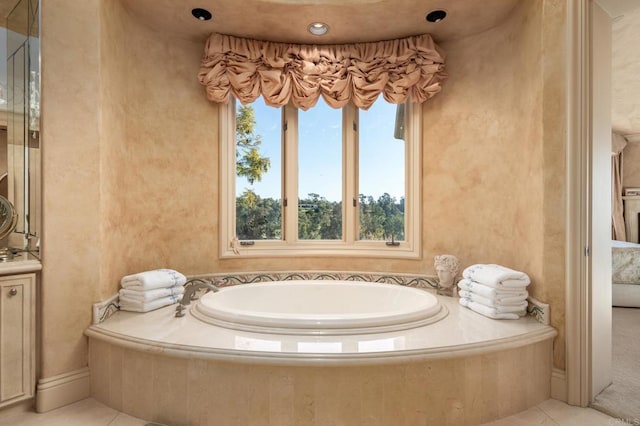 7756 St Andrews Rd, Rancho Santa Fe, CA 92067 - bathroom featuring tile patterned floors and a bath
