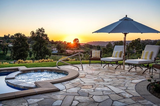 7756 St Andrews Rd, Rancho Santa Fe, CA 92067 - view of patio featuring an in ground hot tub
