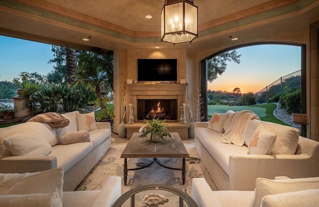 7756 St Andrews Rd, Rancho Santa Fe, CA 92067 - view of patio featuring an outdoor living space with a fireplace