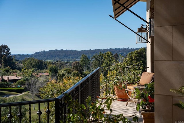 7756 St Andrews Rd, Rancho Santa Fe, CA 92067 - balcony featuring a wooded view