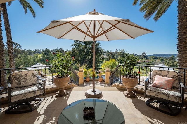 7756 St Andrews Rd, Rancho Santa Fe, CA 92067 - view of patio / terrace featuring an outdoor living space and a balcony