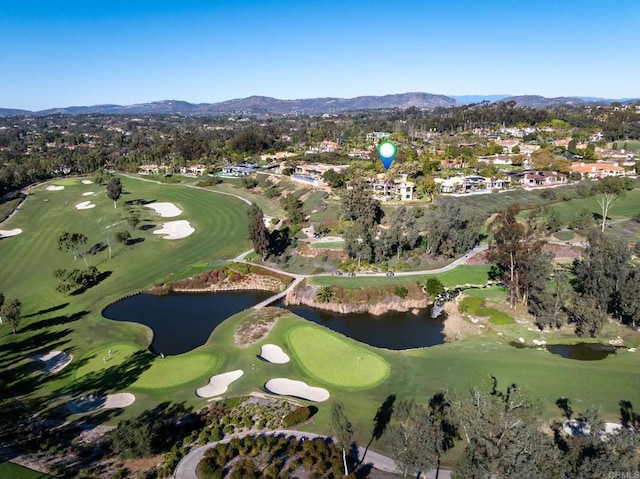 7756 St Andrews Rd, Rancho Santa Fe, CA 92067 - drone / aerial view featuring golf course view and a water and mountain view