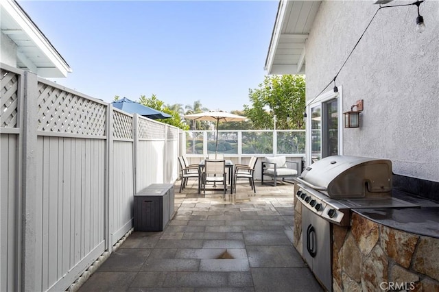 view of patio / terrace featuring grilling area