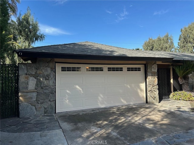 view of garage