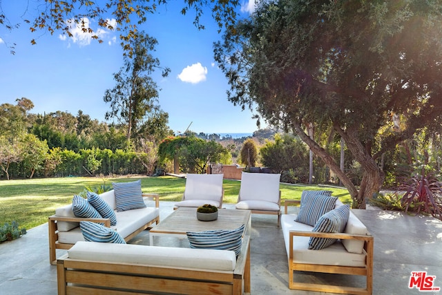 view of patio / terrace featuring an outdoor hangout area