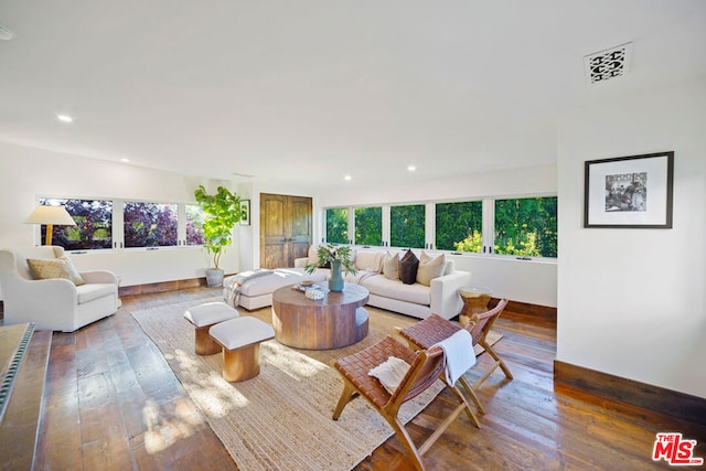 living room featuring hardwood / wood-style floors