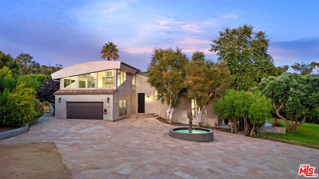 view of front facade with a garage