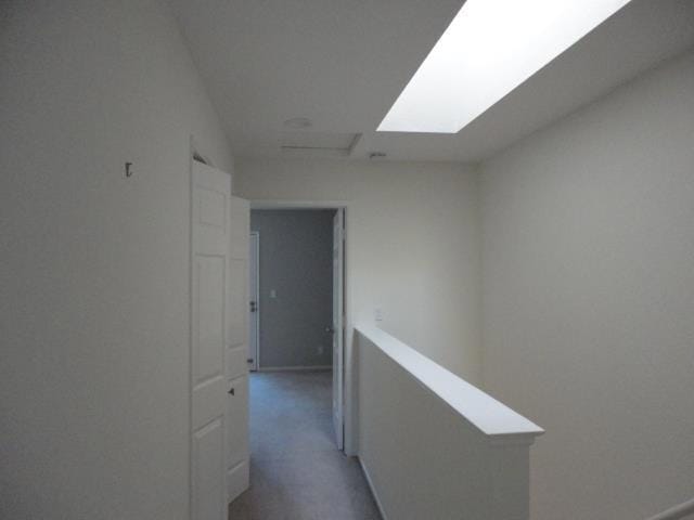 corridor with a skylight