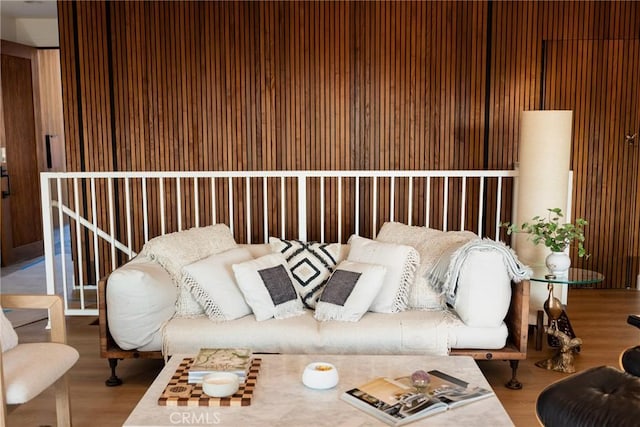 interior space with hardwood / wood-style flooring