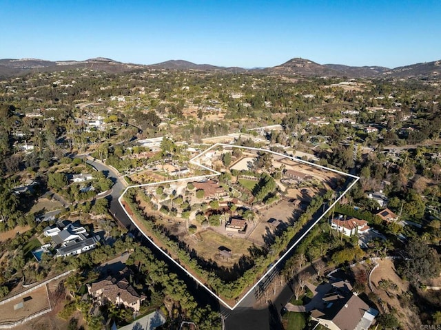 bird's eye view featuring a mountain view