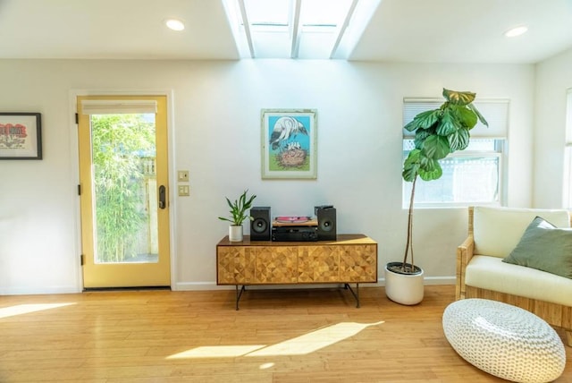 interior space with hardwood / wood-style flooring