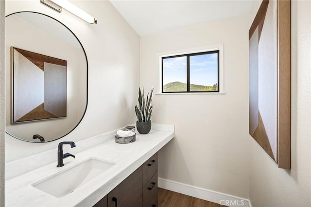 22332 Eagle Rock Way, Laguna Beach, CA 92651 - bathroom featuring vanity and wood finished floors