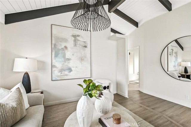 22332 Eagle Rock Way, Laguna Beach, CA 92651 - living room featuring a chandelier, wood finished floors, wooden ceiling, and arched walkways