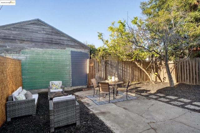 view of patio / terrace with an outdoor hangout area