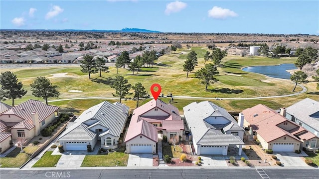 11262 Country Club Dr, Apple Valley, CA 92308 - drone / aerial view featuring a residential view, golf course view, and a water view