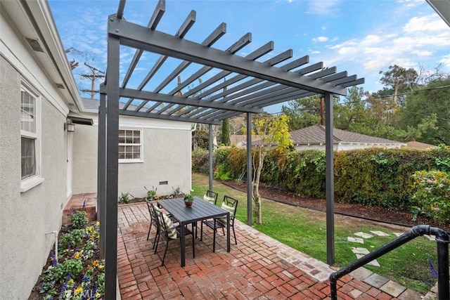 view of patio with a pergola