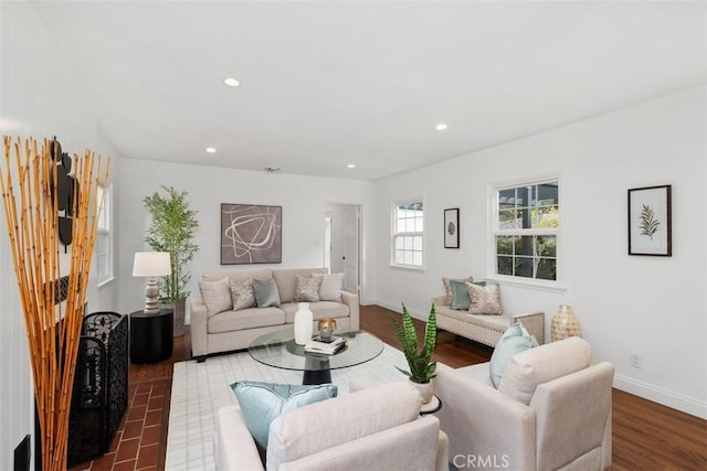 living room with wood-type flooring