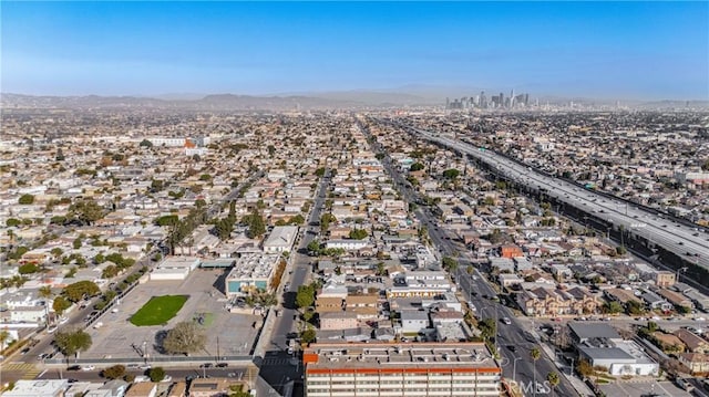 aerial view featuring a city view