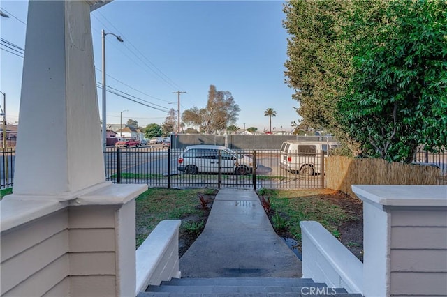 view of yard with fence