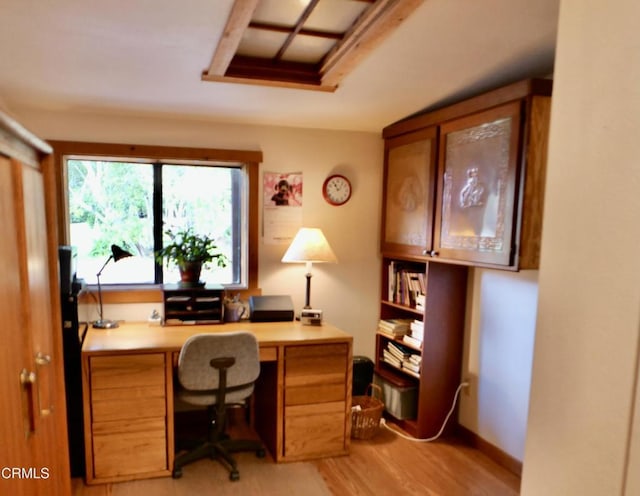 office area featuring light wood-type flooring