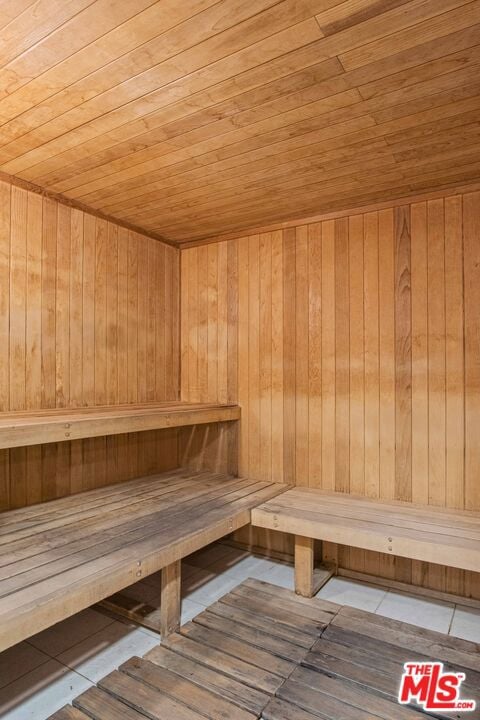 view of sauna