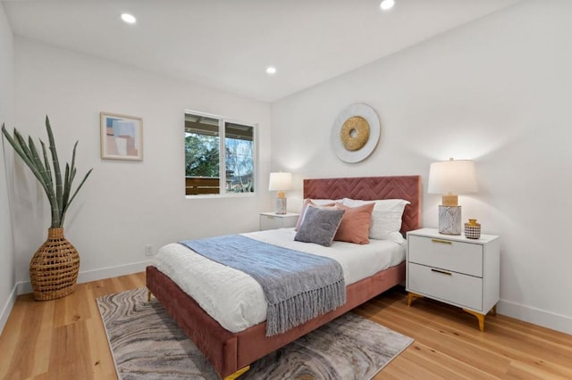 bedroom featuring light wood-type flooring