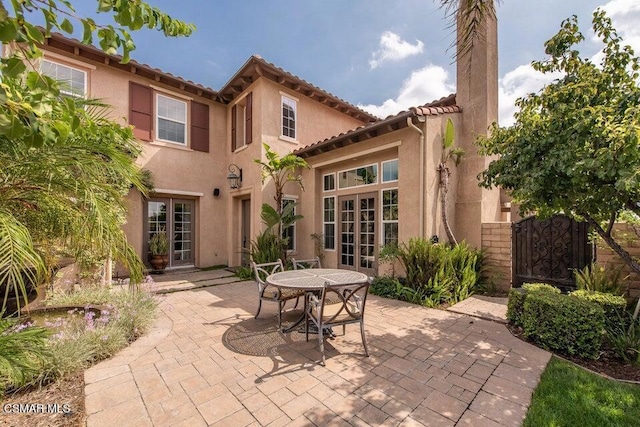 view of patio featuring french doors