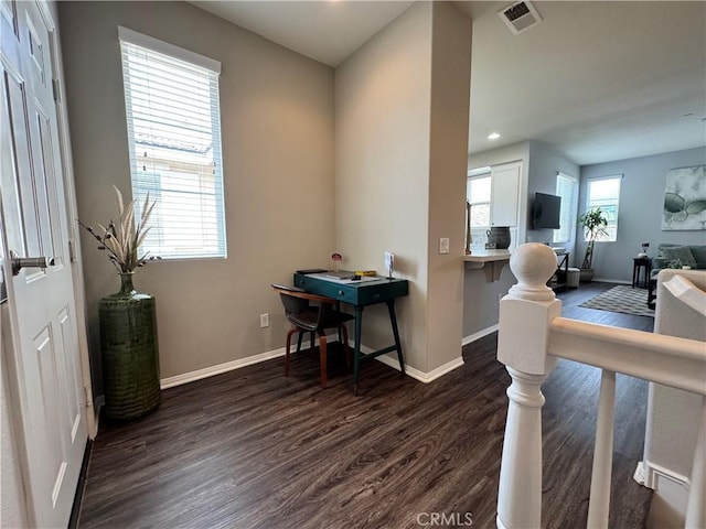 interior space featuring dark hardwood / wood-style flooring