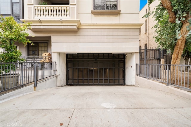 view of garage