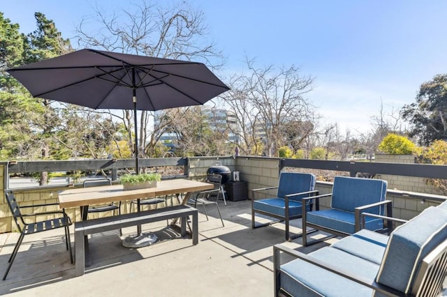 view of patio / terrace featuring an outdoor hangout area