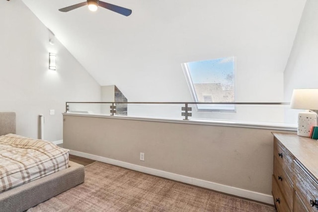 bedroom with lofted ceiling