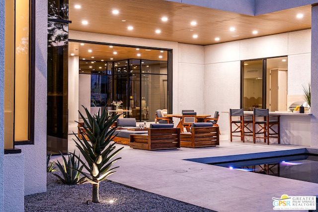 view of patio with an outdoor living space