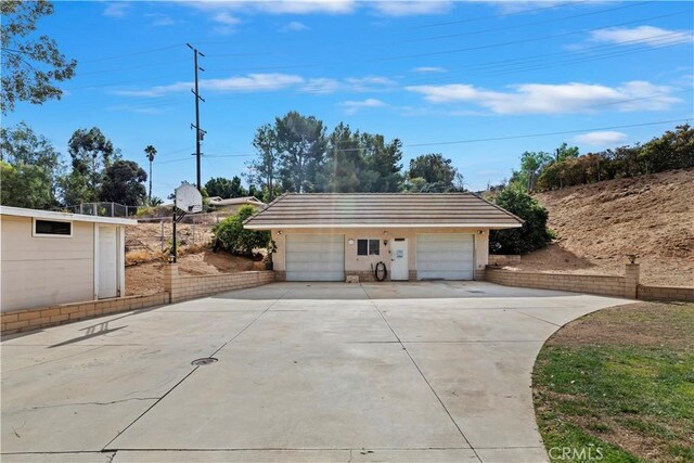 view of garage