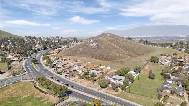 aerial view with a residential view and a mountain view