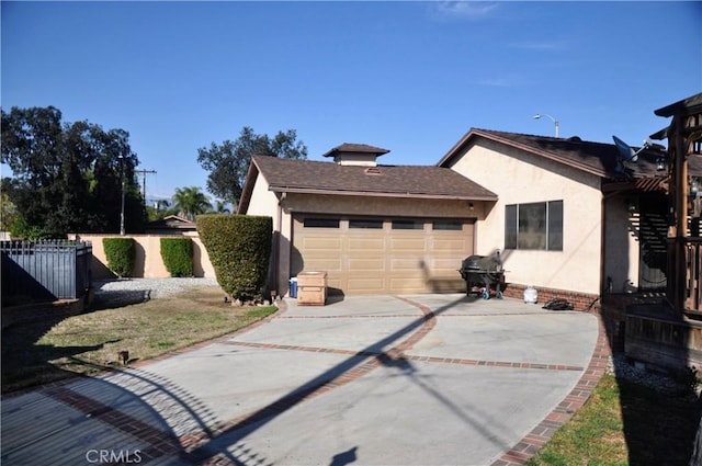 exterior space featuring a garage