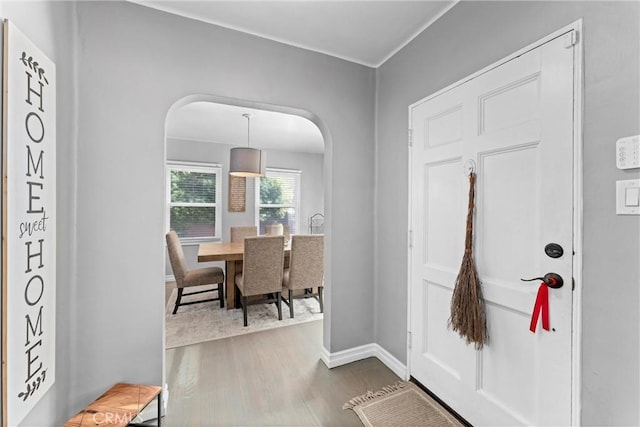 entrance foyer featuring hardwood / wood-style floors