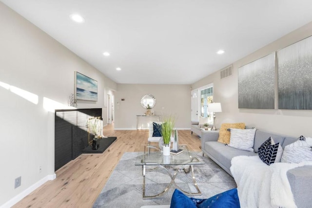 living room featuring hardwood / wood-style flooring