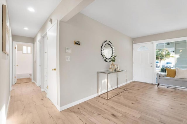 foyer featuring light hardwood / wood-style flooring