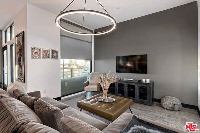 living room with hardwood / wood-style floors