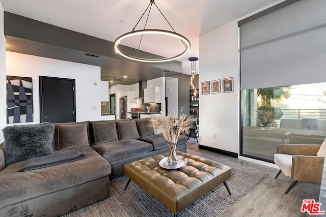 living room featuring hardwood / wood-style floors