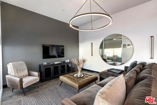 living room featuring hardwood / wood-style floors