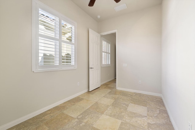 empty room with ceiling fan