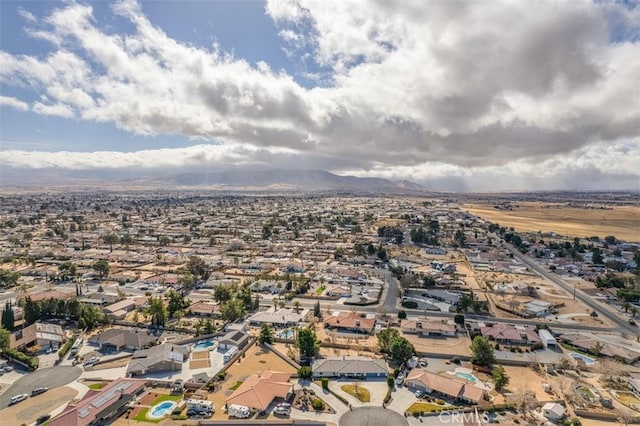 bird's eye view with a mountain view